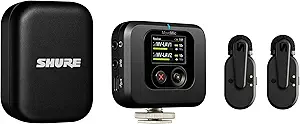 Shure MoveMic Two Kit - Pro Wireless Lavalier Microphones with Camera Receiver for DSLRs, iPhone, Android, Mac & PC, 2 Bluetooth Mini Mics, 24 Hours Charge, IPX4, Portable Clip Lavs (MV-Two-KIT-Z7)