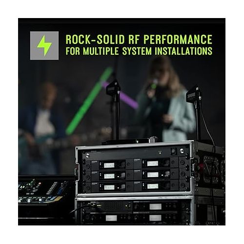  Shure GLXD24R+/B87A Dual Band Pro Digital Wireless Microphone System for Church, Karaoke, Vocals - 12-Hour Battery Life, 100 ft Range | BETA 587 Handheld Vocal Mic, Single Channel Rack Mount Receiver