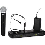 Shure BLX1288/P31 UHF Wireless Microphone System - Perfect for Church, Karaoke, Stage, Vocals - 14-Hour Battery Life, 300 ft Range | Includes Handheld & Headset Mics, Dual Channel Receiver | J11 Band