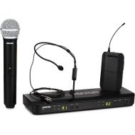 Shure BLX1288/P31 UHF Wireless Microphone System - Perfect for Church, Karaoke, Stage, Vocals - 14-Hour Battery Life, 300 ft Range | Includes Handheld & Headset Mics, Dual Channel Receiver | J11 Band