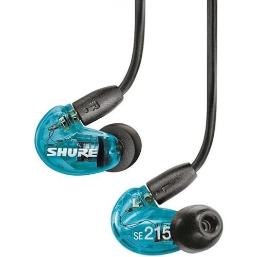  Shure SE215 Wired Earbuds - Sound Isolating, Clear Sound, Deep Bass, Secure Fit - Blue