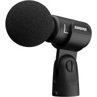 Shure MV88+ Stereo USB Microphone - Condenser Microphone for Streaming and Recording Vocals & Instruments, Mac & Windows Compatible, Real-Time Headphone Monitoring Output, Travel Friendly - Black