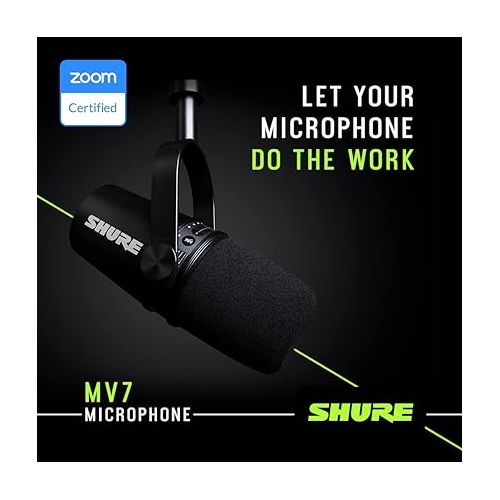  Shure MV7 USB Podcast Microphone - Silver