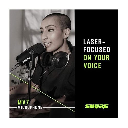  Shure MV7 USB Podcast Microphone - Silver