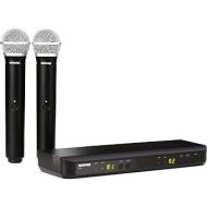 Shure BLX288/PG58 UHF Wireless Microphone System - Perfect for Church, Karaoke, Vocals - 14-Hour Battery Life, 300 ft Range | Includes (2) PG58 Handheld Vocal Mics, Dual Channel Receiver | H11 Band