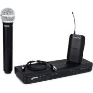 Shure BLX1288/CVL UHF Wireless Microphone System - Perfect for Church, Karaoke, Stage, Vocals - 14-Hour Battery Life, 300 ft Range | Includes Handheld & Lavalier Mics, Dual Channel Receiver | J11 Band