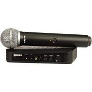 Shure BLX24/PG58 UHF Wireless Microphone System - Perfect for Church, Karaoke, Vocals - 14-Hour Battery Life, 300 ft Range | Includes PG58 Handheld Vocal Mic, Single Channel Receiver | J11 Band