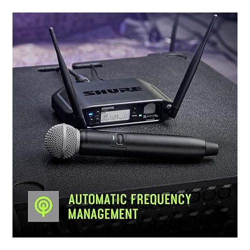 Shure GLXD14+/PGA31 Dual Band Pro Digital Wireless Microphone System for Speakers, Performers, Presentations - 12-Hour Battery Life, 100 ft Range | PGA31 Headset Mic, Single Channel Receiver