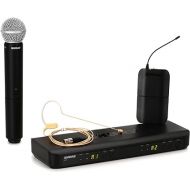 Shure BLX1288/MX153 UHF Wireless Microphone System, 14-Hour Battery Life, 300 ft Range, Includes Handheld & Earset Mics, Dual Channel Receiver, H11 Band