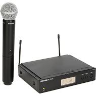 Shure BLX24R/SM58 UHF Wireless Microphone System - Perfect for Church, Karaoke, Vocals - 14-Hour Battery Life, 300 ft Range | SM58 Handheld Vocal Mic, Single Channel Rack Mount Receiver | H10 Band