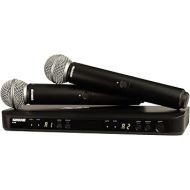 Shure BLX288/SM58 UHF Wireless Microphone System - Perfect for Church, Karaoke, Vocals - 14-Hour Battery Life, 300 ft Range | includes (2) SM58 Handheld Vocal Mics, Dual Channel Receiver | H10 Band