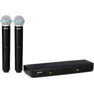 Shure BLX288/B58 UHF Wireless Microphone System - Perfect for Church, Karaoke, Vocals - 14-Hour Battery Life, 300 ft Range | Includes (2) BETA 58A Handheld Vocal Mics, Dual Channel Receiver | J11 Band