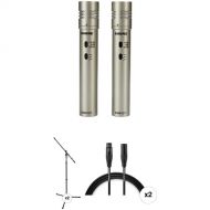 Shure KSM137/SL ST PAIR Cardioid Microphone Kit with Stands and Cables (Stereo Pair)