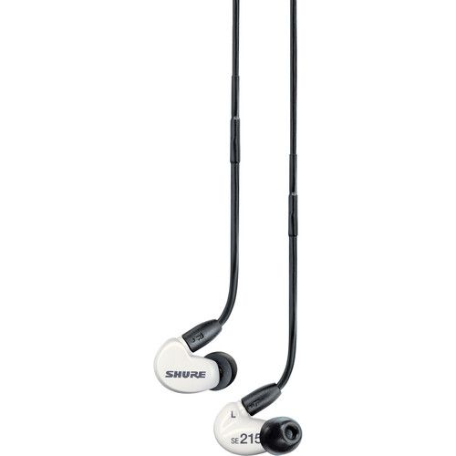  Shure SE215 Sound-Isolating In-Ear Stereo Earphones with RMCE-UNI Remote Mic Universal Cable (White)