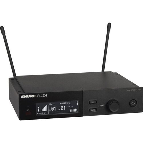  Shure SLXD14/98H Digital Wireless Cardioid Instrument Microphone System (G58: 470 to 514 MHz)