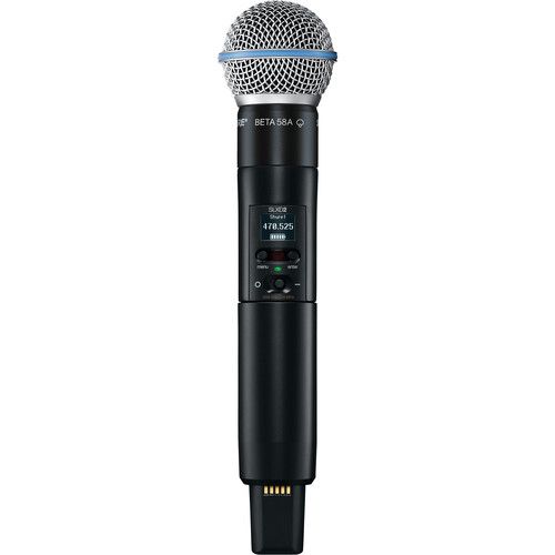  Shure SLXD24D/B58 Dual-Channel Digital Wireless Handheld Microphone System with Beta 58 Capsules (G58: 470 to 514 MHz)