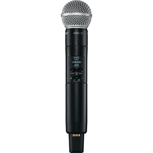  Shure SLXD24D/SM58 Dual-Channel Digital Wireless Handheld Microphone System with SM58 Capsules (J52: 558 to 602 + 614 to 616 MHz)