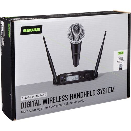  Shure GLXD24+ Dual-Band Wireless Vocal System with SM58 Microphone (Z3: 2.4, 5.8 GHz)