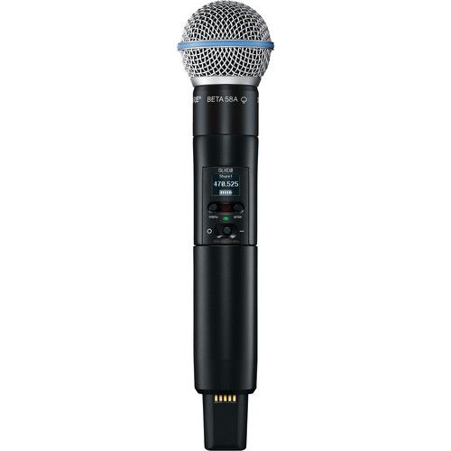  Shure SLXD24D/B58 Dual-Channel Digital Wireless Handheld Microphone System Kit with Beta 58A Capsules (H55: 514 to 558 MHz)