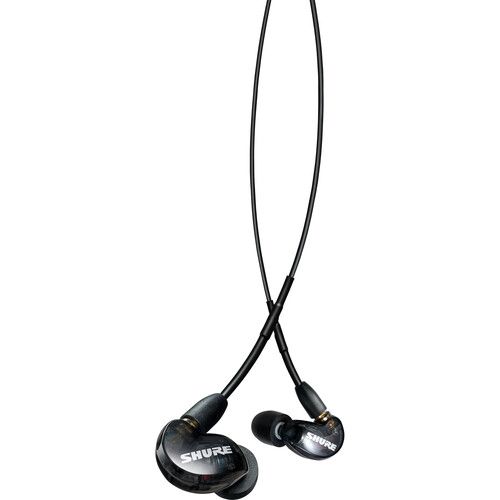  Shure SE215 Sound-Isolating In-Ear Stereo Earphones with RMCE-UNI Remote Mic Universal Cable (Black)