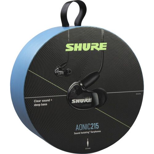  Shure SE215 Sound-Isolating In-Ear Stereo Earphones with RMCE-UNI Remote Mic Universal Cable (Black)