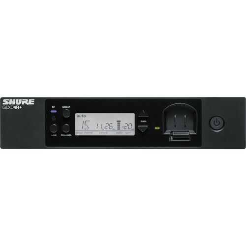  Shure GLXD14R+ Dual-Band Cardioid Wireless Presenter Rack System (Z3: 2.4, 5.8 GHz)