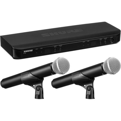  Shure BLX288/PG58 Dual-Channel Wireless Handheld Microphone System with PG58 Capsules (H9: 512 to 542 MHz)