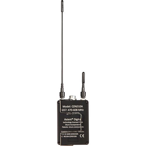  Shure QX5 QT-AD10 AquaMic Waterproof Wireless Bodypack Transmitter with LEMO 6-Pin Connector (G57: 470 to 608 MHz)