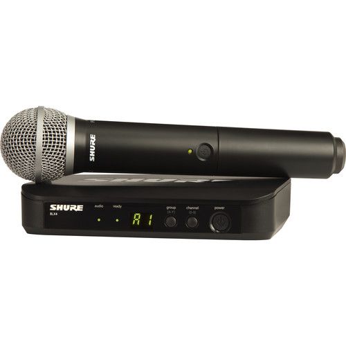  Shure BLX24/PG58 Wireless Handheld Microphone System with PG58 Capsule and Bag Kit (H9: 512 to 542 MHz)