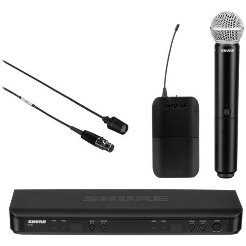  Shure BLX1288/CVL Dual-Channel Wireless Combo Lavalier & Handheld Microphone System (H10: 542 to 572 MHz)