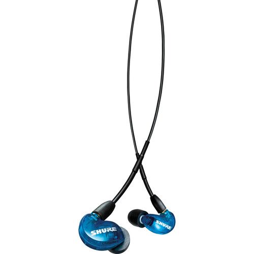  Shure SE215 Sound-Isolating In-Ear Stereo Earphones with RMCE-UNI Remote Mic Universal Cable (Blue)