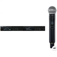 Shure SLXD24D/SM58 Dual-Channel Digital Wireless Handheld Microphone System Kit with SM58 Capsules (H55: 514 to 558 MHz)