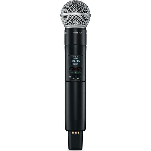  Shure SLXD24D/SM58 Dual-Channel Digital Wireless Handheld Microphone System Kit with SM58 Capsules (H55: 514 to 558 MHz)