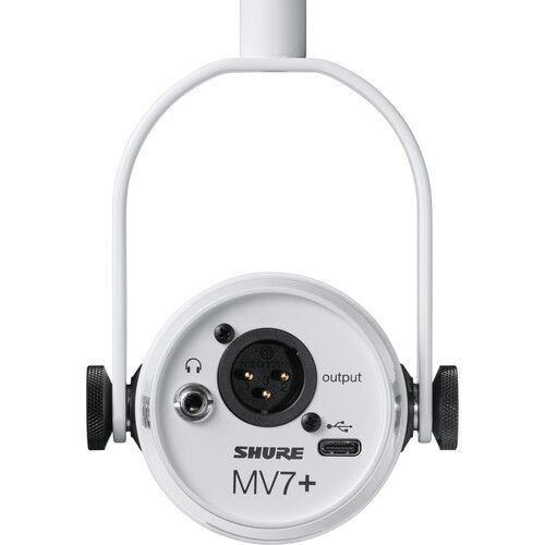  Shure MV7+ Podcast XLR/USB Microphone (White)