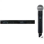 Shure SLXD24D/SM58 Dual-Channel Digital Wireless Handheld Microphone System Kit with SM58 Capsules (J52: 558 to 602 + 614 to 616 MHz)