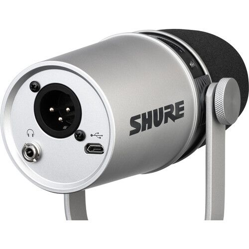  Shure MV7 Podcast Microphone (Silver)