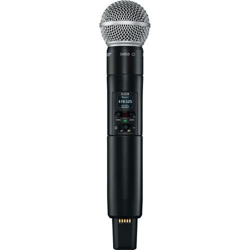  Shure SLXD24D/SM58 Dual-Channel Digital Wireless Handheld Microphone System with SM58 Capsules (G58: 470 to 514 MHz)