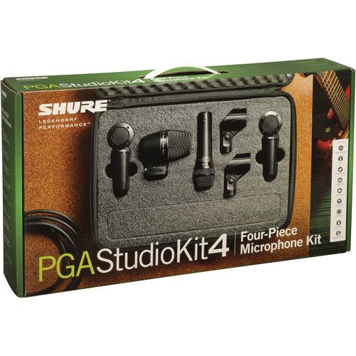  Shure PGAStudioKit4 4-Piece Studio Microphone Kit