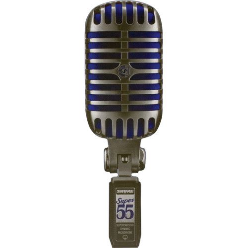  Shure Super 55 Supercardioid Dynamic Microphone (Chrome with Blue Foam)