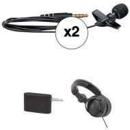 Shure Dual MOTIV MVL Lavalier Microphone and Two-Person Interview Kit