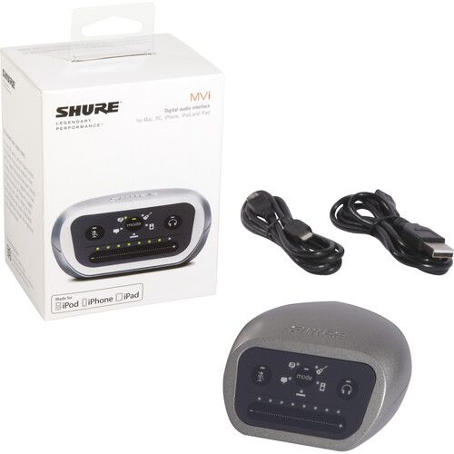  Shure MOTIV MVI Single-Channel USB Audio Interface (New Packaging, Silver)