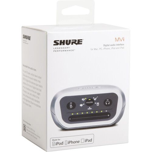  Shure MOTIV MVI Single-Channel USB Audio Interface (New Packaging, Silver)