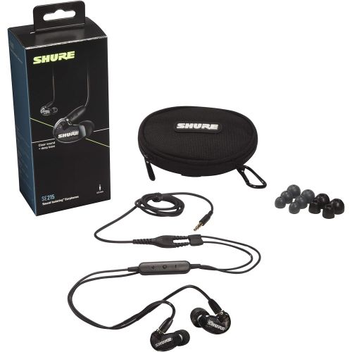  Shure SE215 Smartphone Sound Isolating Earphones with UNI Cable (Black)