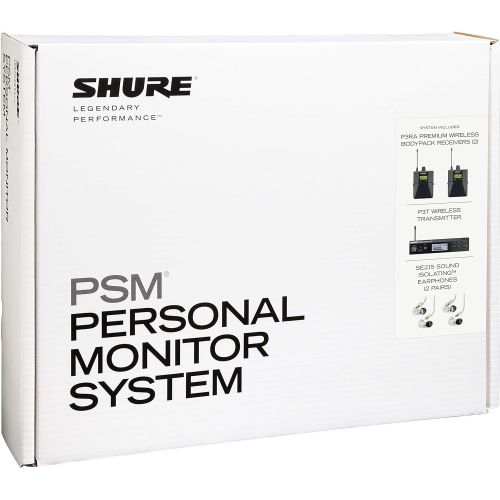  Shure PSM300 Pro Wireless In-Ear Monitor System with SE215 Earphones, G20 Band (Twinpack)