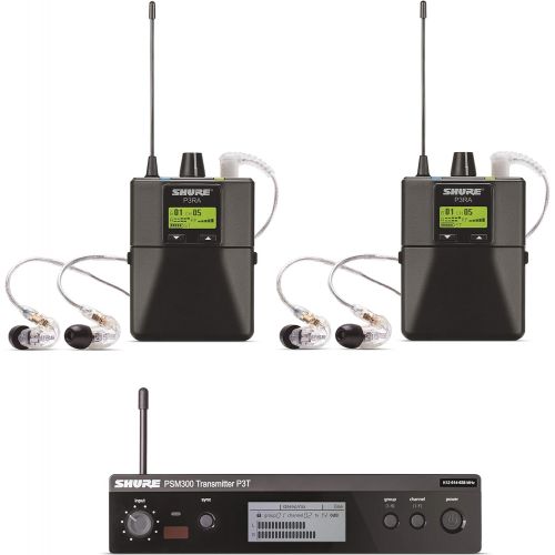  Shure PSM300 Pro Wireless In-Ear Monitor System with SE215 Earphones, G20 Band (Twinpack)