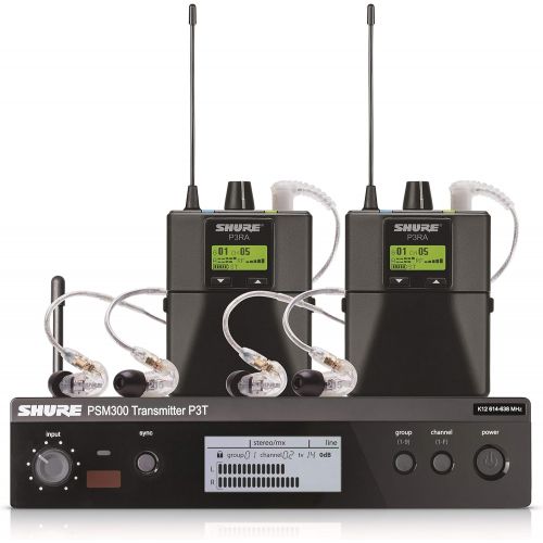  Shure PSM300 Pro Wireless In-Ear Monitor System with SE215 Earphones, G20 Band (Twinpack)