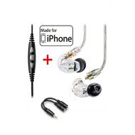 Shure SE215-CL Clear Earphones and CBL-M+-K-EFS Music Phone Cable with Remote and Mic for iPhone, iPod, iPad