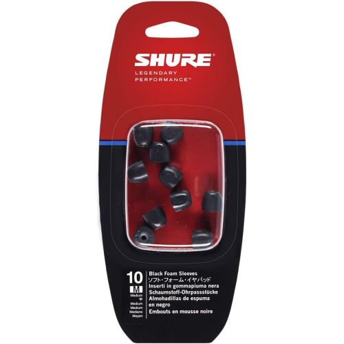  Shure EABKF1-10M Foam Sleeves for E3c, E4c, E5c, E500PTH, i3c, i4c and SE Earphones, Black