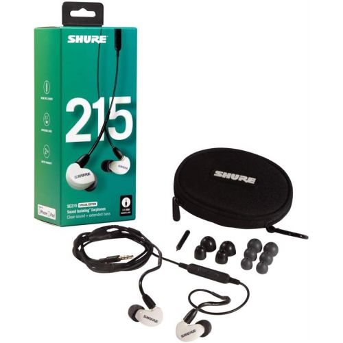  Shure SE215SPE-W-UNI Special Edition Sound Isolating Earphones with Inline Remote & Mic for iOS/Android