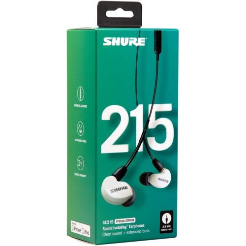  Shure SE215SPE-W-UNI Special Edition Sound Isolating Earphones with Inline Remote & Mic for iOS/Android